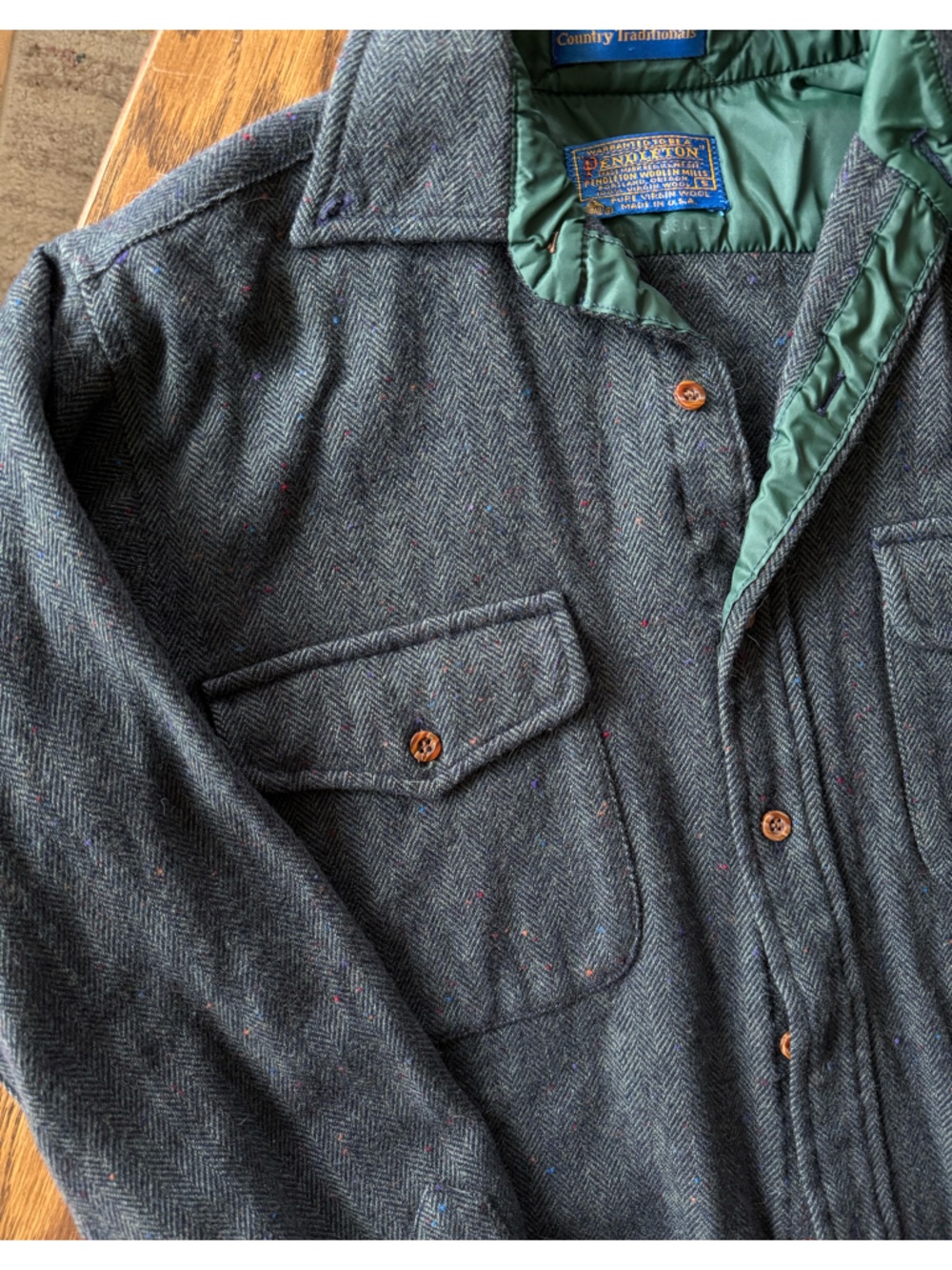 Men’s Pendleton Herringbone Wool Button-up